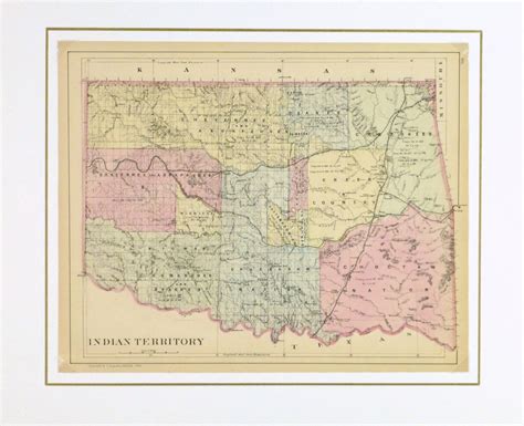 Map Oklahoma Indian Territory 1884