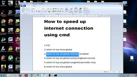 If strangers are able to access your wifi network, this will take up internet bandwidth and slow down your connection. How to speed up internet connection using cmd on Windows 7 ...