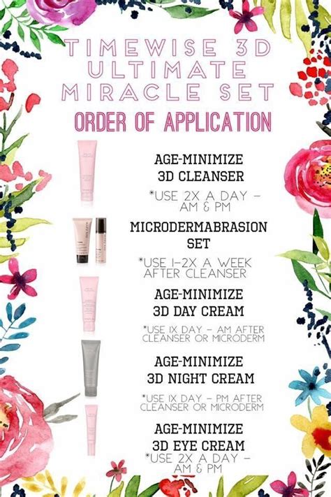 Timewise 3d Set Order Of Application Mary Kay Cosmetics Mary Kay