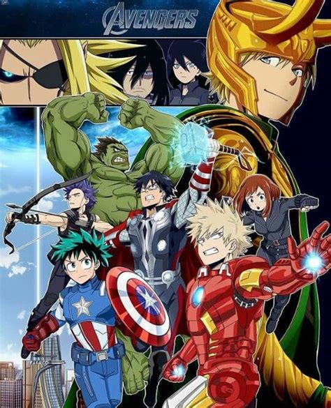 Avangers X Bnha Omg 😍 I Love Thiss Hero Anime Crossover My