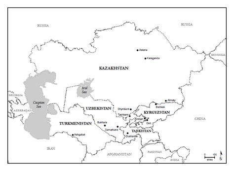 Blank Map Of Caucasus And Central Asia Download Them And Print
