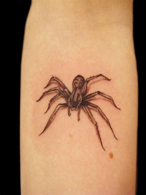 Simple 3d Like Homemade Spider Tattoo On Arm Tattooimagesbiz