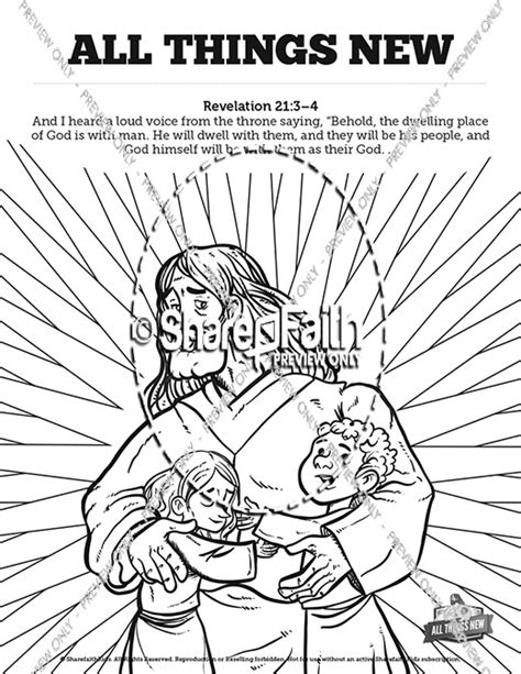 Revelation 21 All Things New Sunday School Coloring Pages Sunday