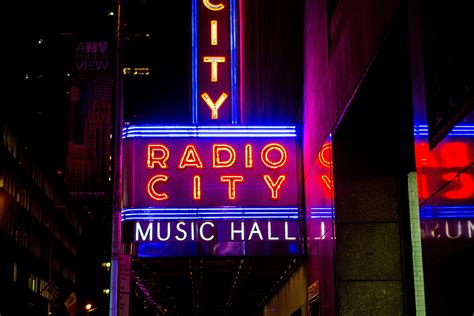 Free Images Light Night City New York Color Music Hall Neon