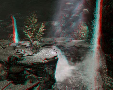 Fallowstone Cave Waterfalls In Anaglyphic 3d At Skyrim Nexus Mods And