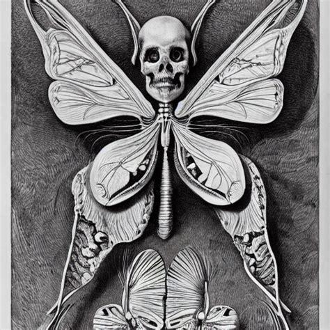 Krea Skeletal Butterfly Detailed Anatomical Illustration By Ernst