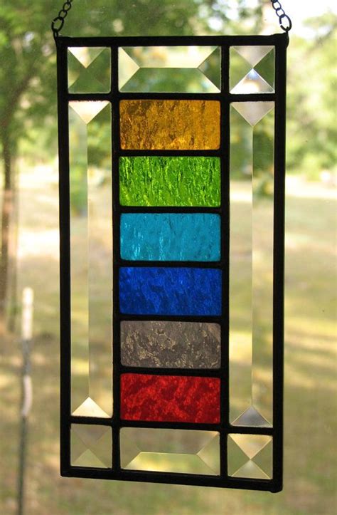 Stained Glass Rainbow Spectrum Suncatcher Etsy Stained Glass Bevels