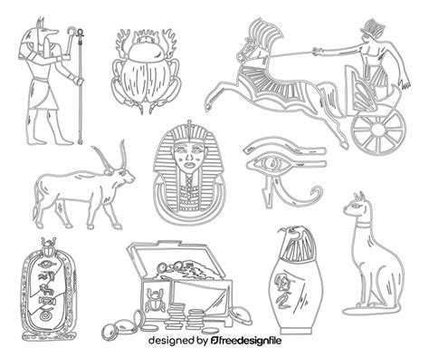 Ancient Egypt Black And White Vector Free Download