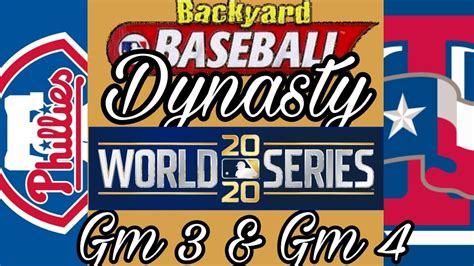 World Series Game 3 And 4 Rangers Vs Phillies Backyard Baseball