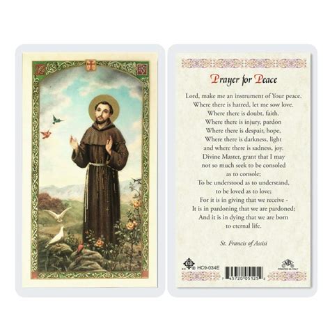 Prayer Of St Francis Prayer Card Printable Cards