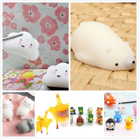 Mskwee Free Shipping Squishy Mini Hand Squeeze Toy Kawaii Cat Bear Clouds Chicken Cute Doll