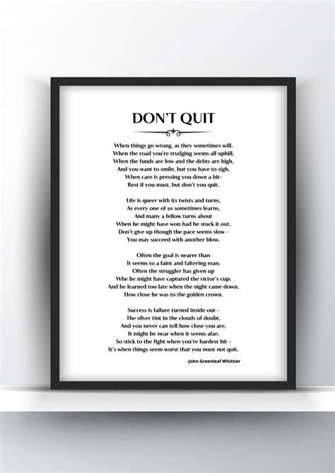 Dont Quit Poem By John Greenleaf Whittier Printable And Poster Shark