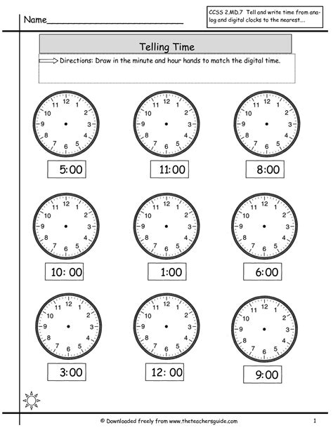 Free Printable Time Worksheets For Kids Hubpages Clock Worksheets To
