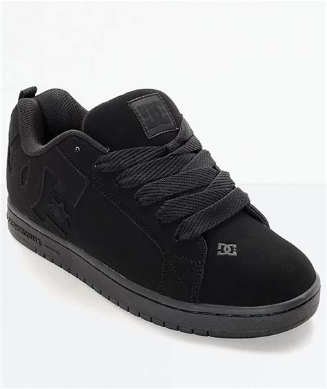 Dc Court Graffik All Black Skate Shoes Zumiezca