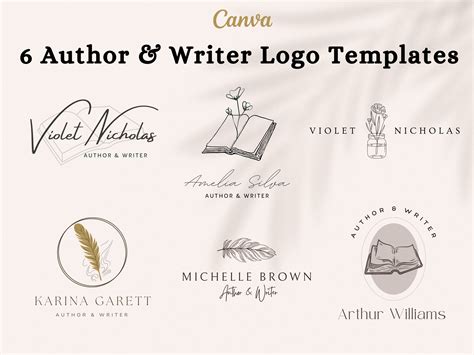 Author Logo Design Writer Logo Logo For Authors And Writers Etsy