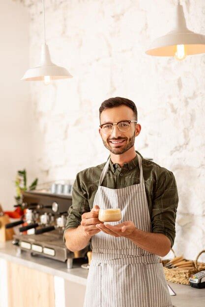 Premium Photo Entrepreneur Owning Coffee Shop Holding Cup Of Cappuccino