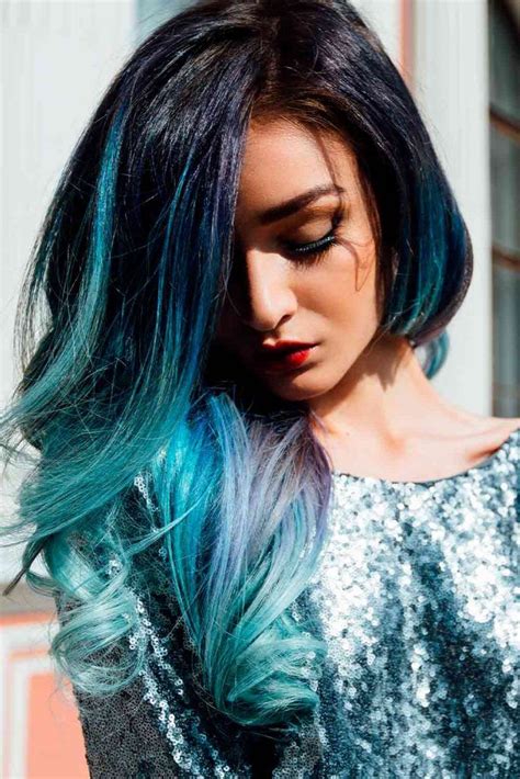 Black To Teal Ombre Hair