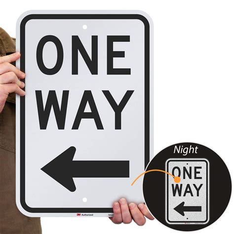 Buy One Way Sign One Way Sign With Left Arrow 18x12 3m Engineer Grade