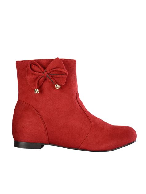 Buy Red Suede Ankle Boot For Women From Nell For ₹994 At 60 Off 2020