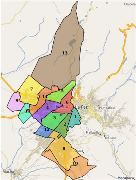 Mapa De La Ciudad De El Alto Y Sus Distritos El Alto Digital