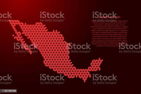 Mexico Map Abstract Schematic From Red Triangles Repeating Pattern