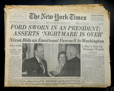 New York Times August 9th 1974 Nixon Resigns Etsy New York Times Nixon Newspaper Front Pages