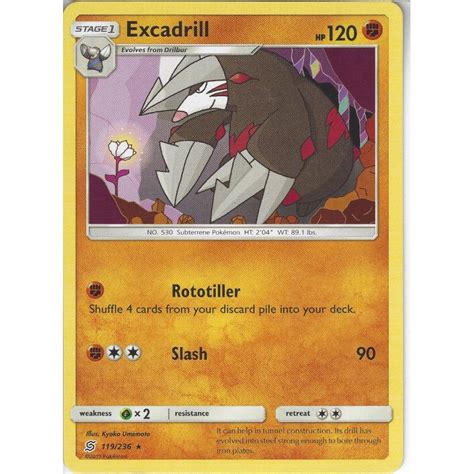 Pokemon Trading Card Game 119236 Excadrill Rare Sm 11 Unified