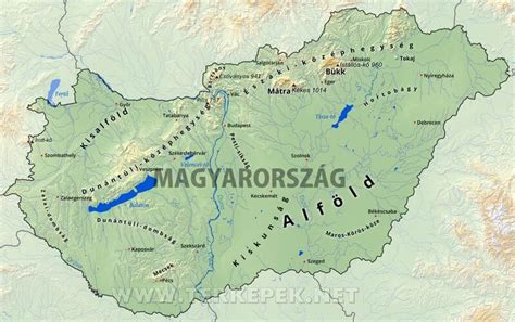 A térkép a pozsonyi kezdőmeridián alapján készült. Magyarország térkép