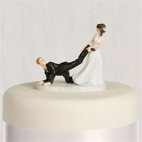 Leg Puller Bride And Groom Wedding Cake Topper 4in Party City