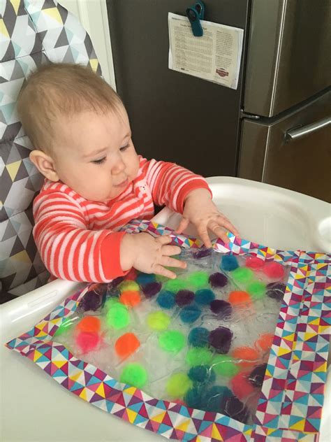 6 Month Old Squishy Sensory Bags Life As Mama Bear Baby Sensory