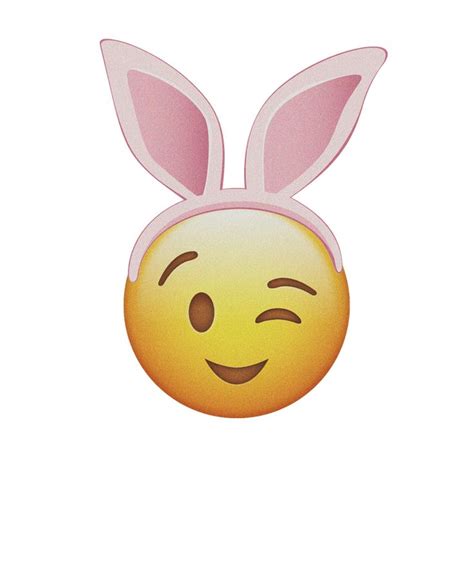 Wink Emoji With Easter Bunny Ears Easter Holiday Art Print By Fresh