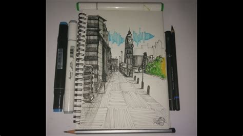 A London Street Pen Sketching Timelapse Video Youtube