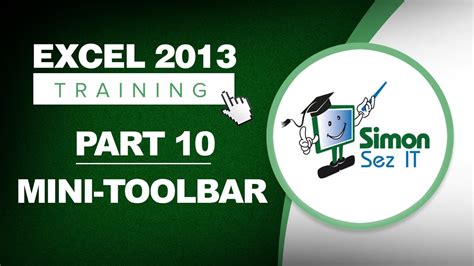 Excel 2013 For Beginners Part 10 The Excel Mini Toolbar YouTube