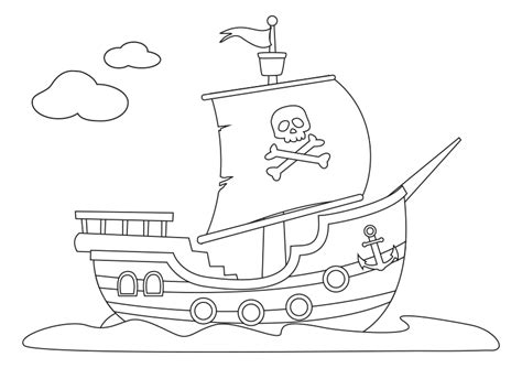 Dibujo Para Colorear Barco De Piratas Piratas Dibujos Para Pdmrea