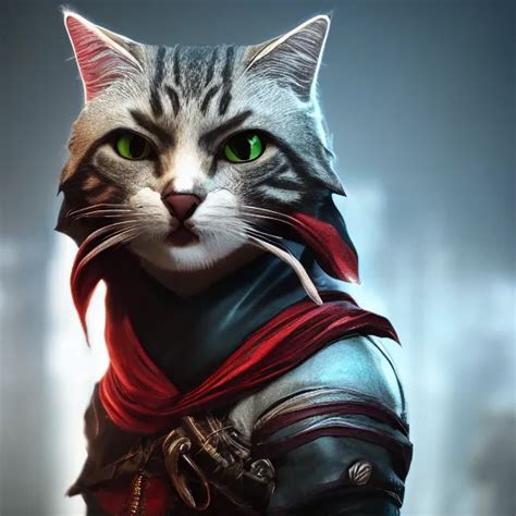 Cat The Assassin Assassins Creed Headshot Cute Stable Diffusion