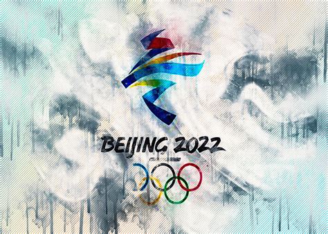 2022 Winter Olympics Logo Silk Flag Beijing 2022 Logo Digital Art by