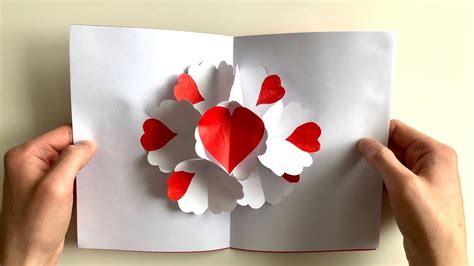 Geschenke Basteln Mit Papier Pop Up Karte Herz Zum Muttertag Basteln