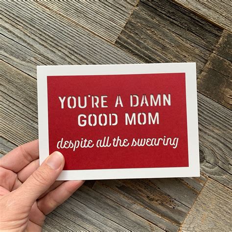 Damn Good Mom Card Mothers Day Card Sweary Mom Card Funny Mothers