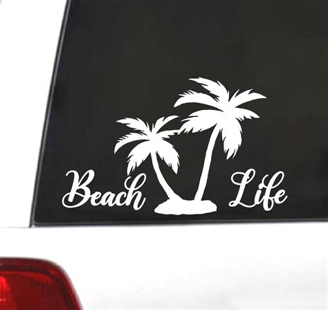 beach decal beach life decal beach car decal palm trees etsy
