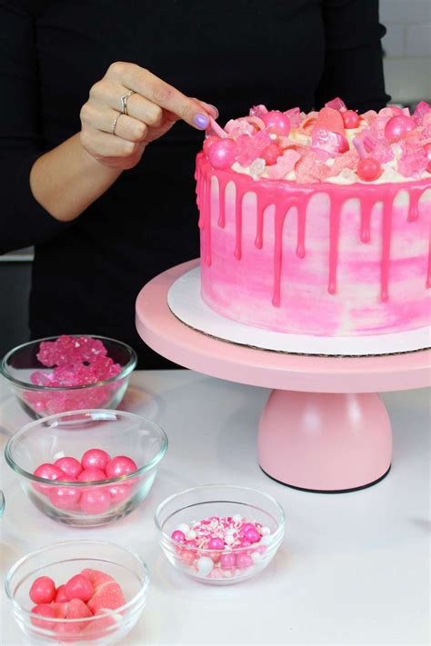 pink drip cake easy recipe and tutorial chelsweets recipe drip cakes cake flavors cake