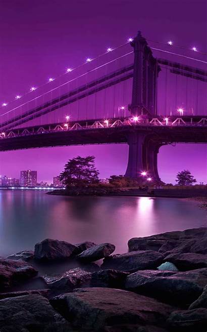 Bridge Kindle Night Fire Brooklyn Manhattan York