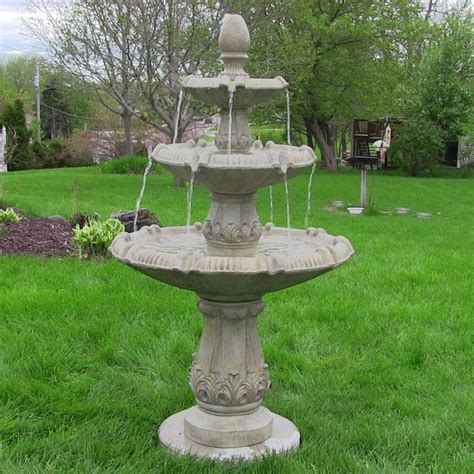 Classic Pineapple 3 Tier Fountain By Sunnydaze Decor Garden Stone