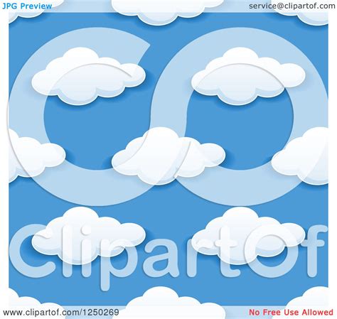 Clipart Of A Seamless Background Pattern Of Clouds Royalty Free