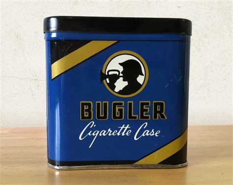 Vintage Bugler Cigarette Case Pocket Tobacco Tin Tobacciana Etsy