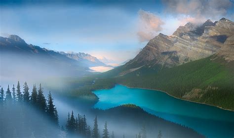 Nature Photography Landscape Lake Mountains Forest Mist