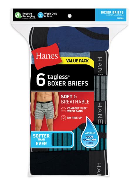 Hanes Hanes Mens Value Pack Assorted Boxer Briefs 6 Pack Walmart