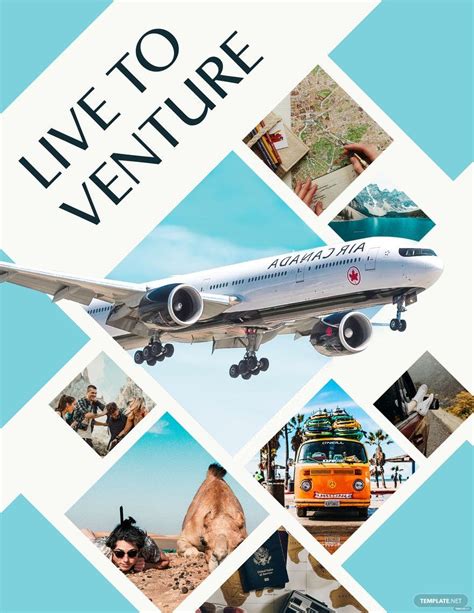 Multi Diamond Travel Photo Collage Template In Photoshop InDesign