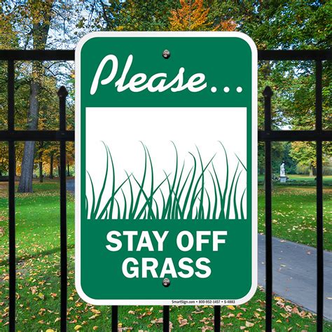 Please Stay Off Grass Sign Vertical Sku S 4883