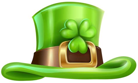 St Patricks Day Hat With Shamrock Transparent Png Clip Art Image St