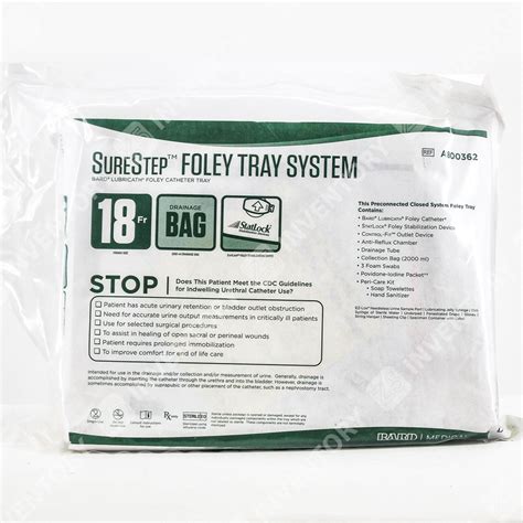 Bard Surestep Lubricath Complete Foley Catheter Tray With Drain